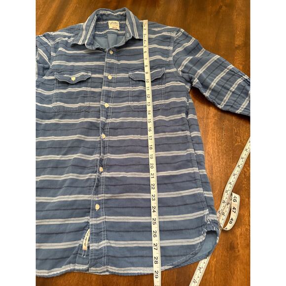 Lucky Brand Men's Blue Stripe Casual Long Sleeve Button Down Shirt Size Medium - Picture 8 of 9